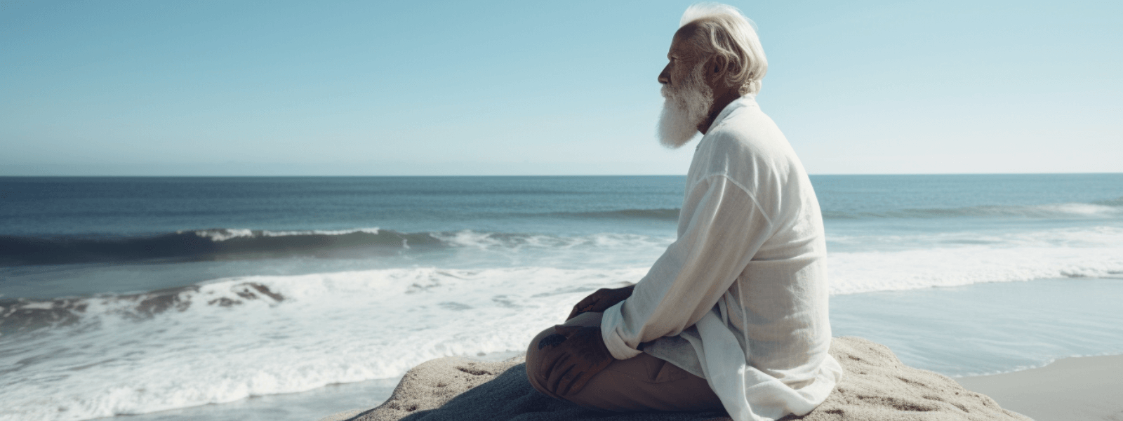 Man sitting at the beach