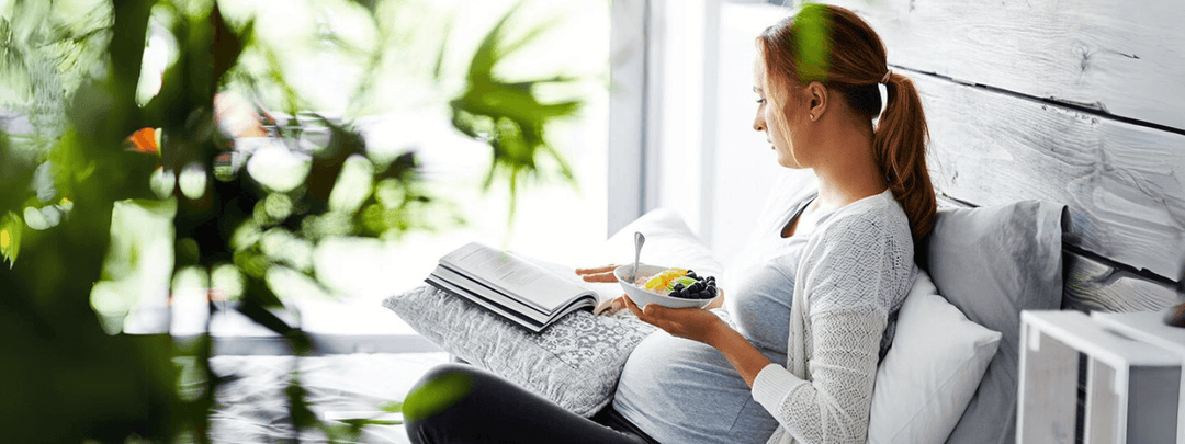 Pregnant woman at home