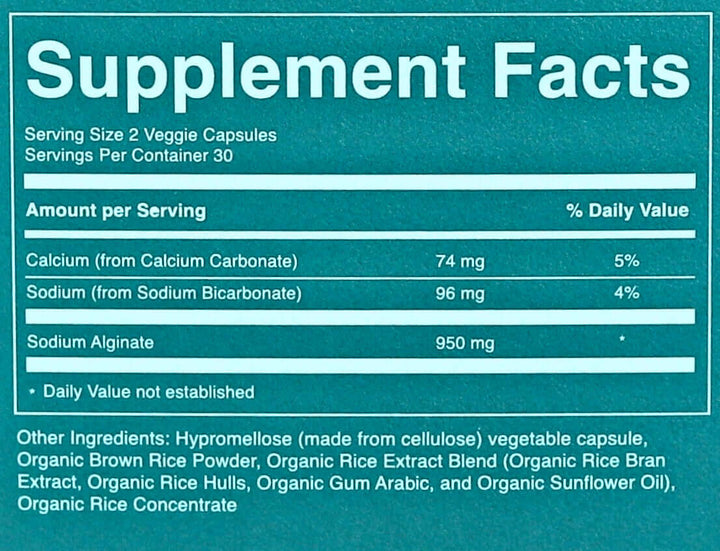 Khelp supplement facts panel